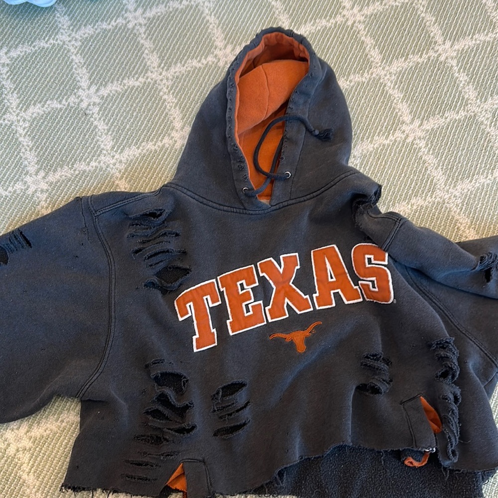 Texas vintage cropped hoodie